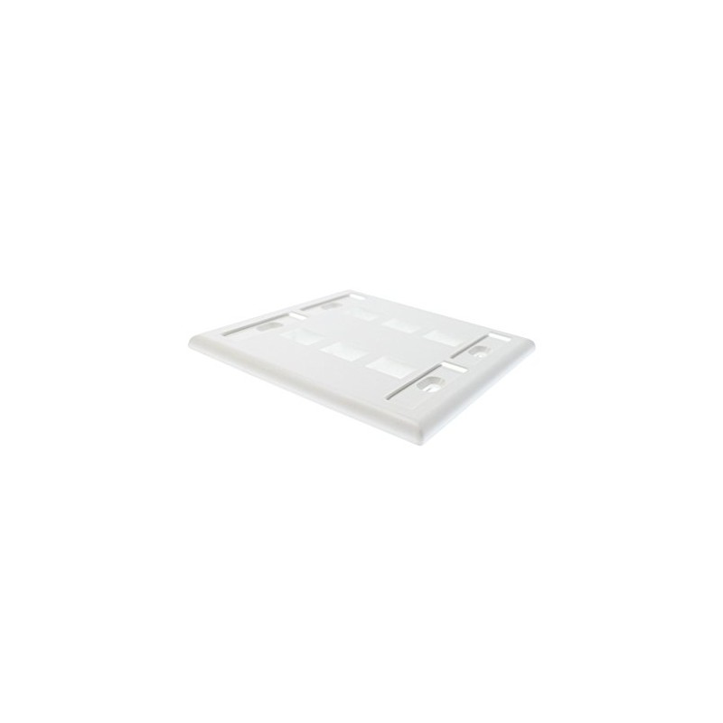 Leviton 6-Port Dual Gang QuickPort Wallplate with ID Windows, 42080-6WP,