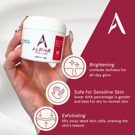 Alpha Skin Care Essential Renewal Cream | Anti-Aging Formula | 10% Glycolic Alpha Hydroxy Acid (AHA) | 2 Oz, Red , White (3 Pack)