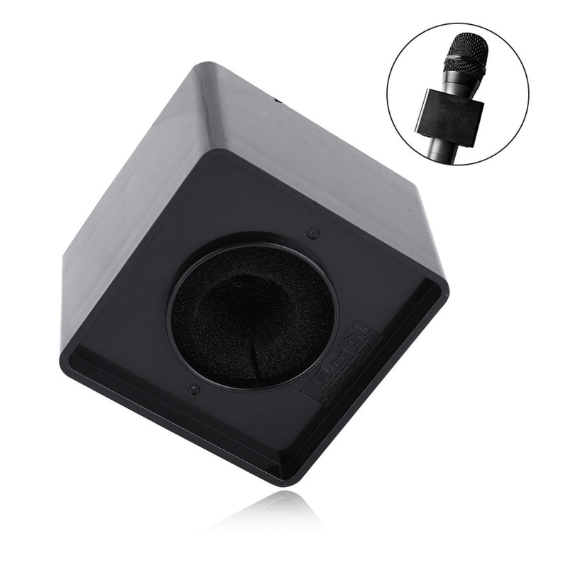 Mic Flag, Cube Shaped Portable Black 41mm Diameter Microphone Logo