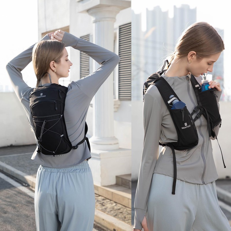 B BAIYULE Running Hydration Vest Backpack,Lightweight Hydration Backpack with Water