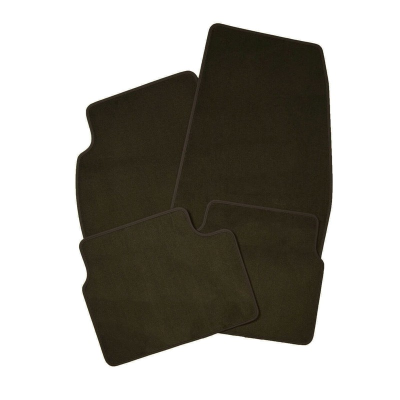 Set of 4 Cocoa Brown Floor Mats Carpeted Front Rear