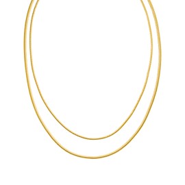 Purelei® Two Layers Necklace, Waterproof Chain for Women, Elegant Two-Layer Chain in Simple Design Made of Stainless Steel, Gifts for Women, 40-45 cm Length Adjustable, Stainless Steel, No Gemstone