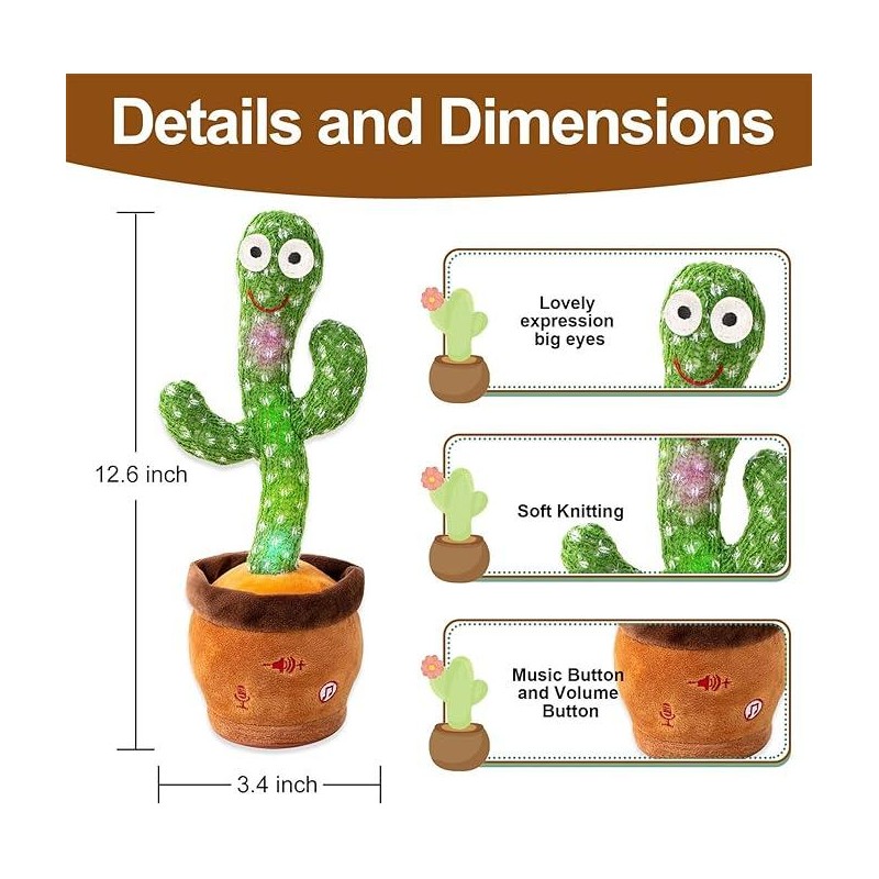 Dancing Cactus Toys,Talking Mimicking Singing Repeats What You Say:_Dancing Donkey
