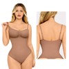 FeelinGirl Seamless Covered Bust Jumpsuit Thong Bodysuit Fit Comfort Slimming  Womenswear 1 Breathable Hip Tops Soft  Deals For You Days:_Thong-light coffee_3XL/4XL