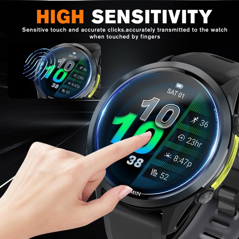 8 Packs Compatible for Garmin Forerunner 970 Screen Protector,Advanced Soft