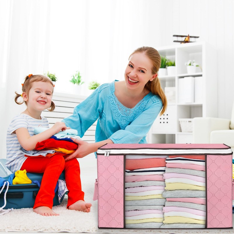 90 L Large Storage Bags, 8 Pack Clothes Storage Bins