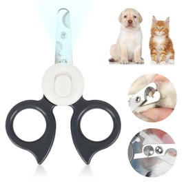 NiCola Cat Nail Clipper Pink Pet Nail Clipper with Light for Dogs & Cats, Universal Cat Claw Clippers for Small Animals, Dogs, Cats, Kittens, Birds, Rabbits, Guinea Pigs (Grey)