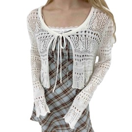 [ウィゴー] カーディガン PHILLY クロシェ ニット カーデ レディース F ホワイト