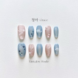 [Cheongah Grace] Handmade nail tips - Coffin / [청아 Grace] 수제네일팁 - 코핀