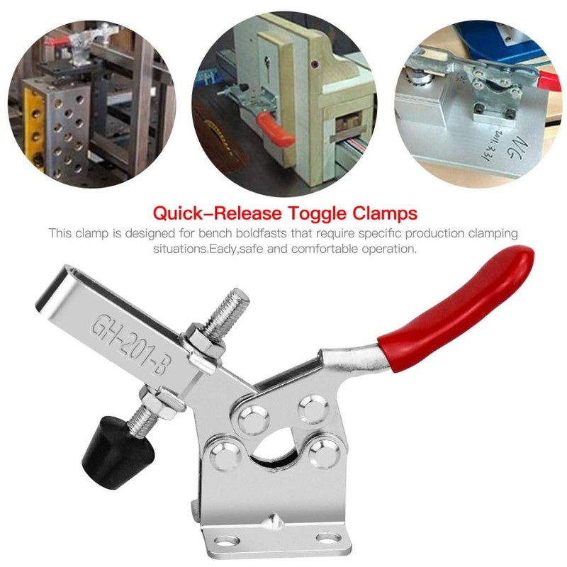 4 Pack Hand Tool Toggle Clamp 201B 198lbs Antislip Red