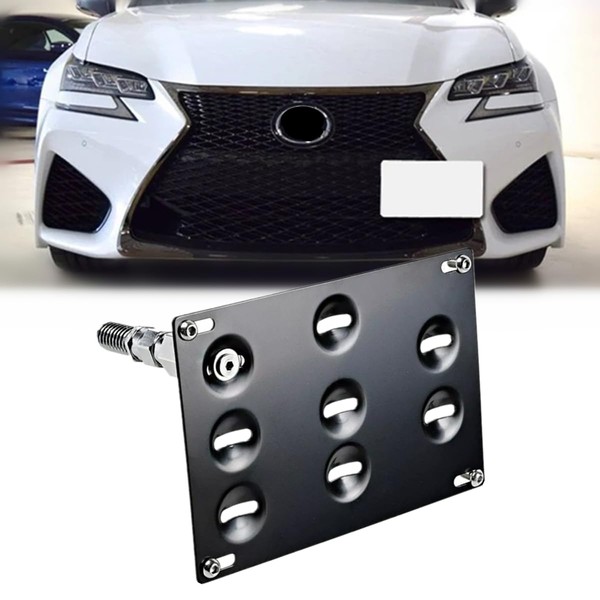HGSLQDEE No Drill Front Tow Hook License Plate Mount Bracket