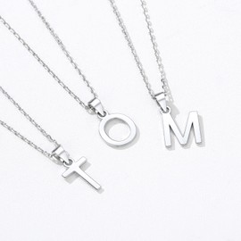 SILVERCUTE Initial N Name Letter Pendant Necklace Sterling Silver Chains Necklaces For Women