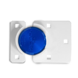 PACLOCK's UCS-7A/775 Hasp and Puck Combo Kit, Buy American Act Compliant, High Security 6-Pin Cylinder, One Lock Keyed to a Number U-Pick! w/ 2 Keys, Blue Anod. Puck, Double Coated White Hasp