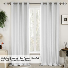 Deconovo Nickel Curtain Rods for Windows 30 to 48 Inches, Adjustable Decorative Single Window Curtain Rod Set, 3/4 Inch Diameter Steel Tube with Resin Finish