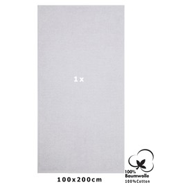 Betz Berlin Bath Towel XXL Size 100 x 200 cm Bath Towels Sauna Towel 100% Cotton Silver Grey