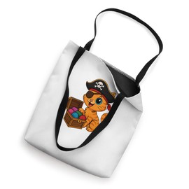 Cute Pirate Cat with Treasure Chest Full of Wool Balls Tote Bag