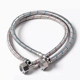 24-Inch Faucet Connector Flexible Hose Stainless Steel Braided Supply Line 1/2" FIP x 3/8" COMP Connects Kitchen sink to Water Supply Pack of 2