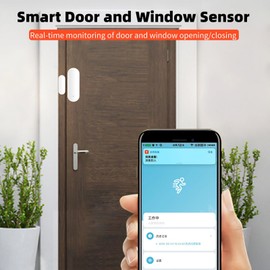 Smart Door and Window Sensor, 2.4G Voice Control Door Sensor Detector for Zigbee, Mini Window Sensors for Home Security, Door Open Detector and APP Remote Notification