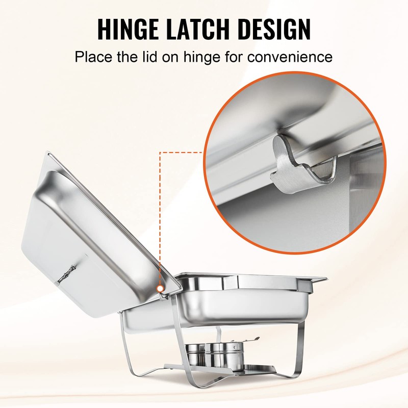 VEVOR Chafing Dish Buffet Set, 8 Qt 2 Pack, Stainless