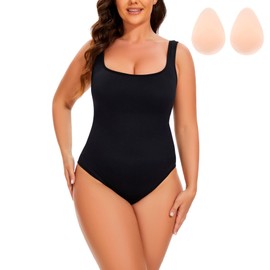piannao Shapewear Women's Body Shper Tummy Control Bodysuit Shaping Versatile Women Breathable Bodysuit with Leg Shorts Bodysuit Adjustable Shoulder Strap Shaping Bodysuits Figure Shaping Tank Tops