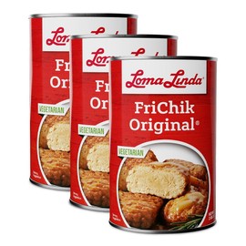 Loma Linda FriChik Original - Plant-Based Chicken Substitute, 37.5 oz Cans – Non-GMO, Vegetarian, High-Protein Meat Alternative 3-Pack
