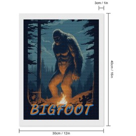 Dolrlasin Bigfoot Bonfire Camping Diamond Painting Art Kits for Adults and Kids Diamond Painting Diamond Art Kits 5D Diamond Painting Art Kits for Home Wall Decor 12x16inch, style