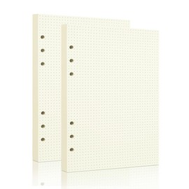 A5 Dot Grid Paper, 100GSM Dotted Refill Paper for 6 Ring Refillable Binder/Planner/Diary Journals/Painting -Dotted Pages,80 Sheets/160 Pages (Beige Dot Grid-160 Sheets, A5)