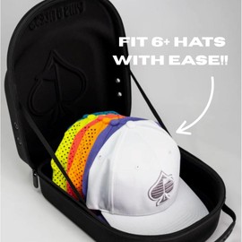 Pins & Aces Hat Caddie - Premium Travel Case - Hard Shell, Holds 6 Hats - Ventilation, Easy Grab Handle (Teal)