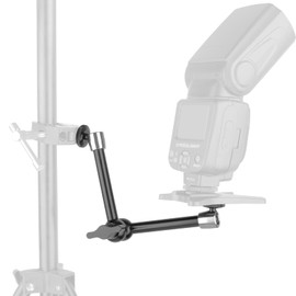 ChromLives 11 Inch Magic Arm Adjustable Articulating Friction Camera Arm W/ 1/4" Thread Screw and Hot Shoe Mount Compatible with DSLR Camera Rig, LED Lights, Flash Light, LCD Monitor