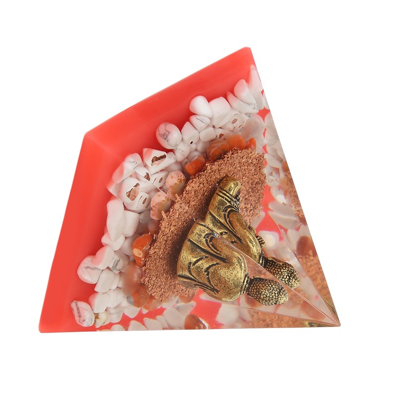 Crystal Pyramid Buddha Epoxy Energy Stone Handicraft for Household Decoration