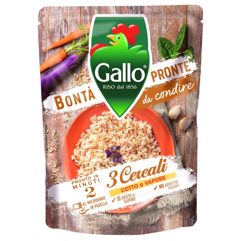 Riso Gallo Bontà Pronte 3 Cereali 6 x 250gr, Riso