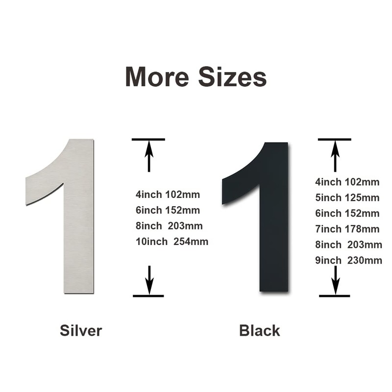 Large Black Brushed Modern House Number -230mm Height - Made