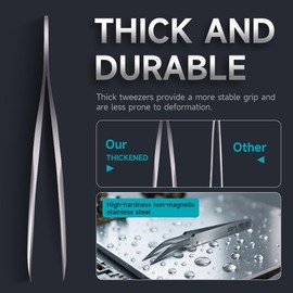 stedi 2PCS Precision Thickened Tweezers Set, Model Hobby Making Tools,Ultra-Precision Premium Stainless Steel Tweezers for Gundam, Scale Military Model, 3D Resin Parts, Industrial Tweezers