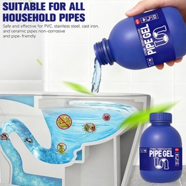 Pipe Bobo Drain Cleaner 10.6OZ, Professional-Grade Drain Clog Remover for Kitchen Sink, Powerful Unclogging, Unclog drains, clog remover, Shower, Tub, Compatible with All Pipe Materials