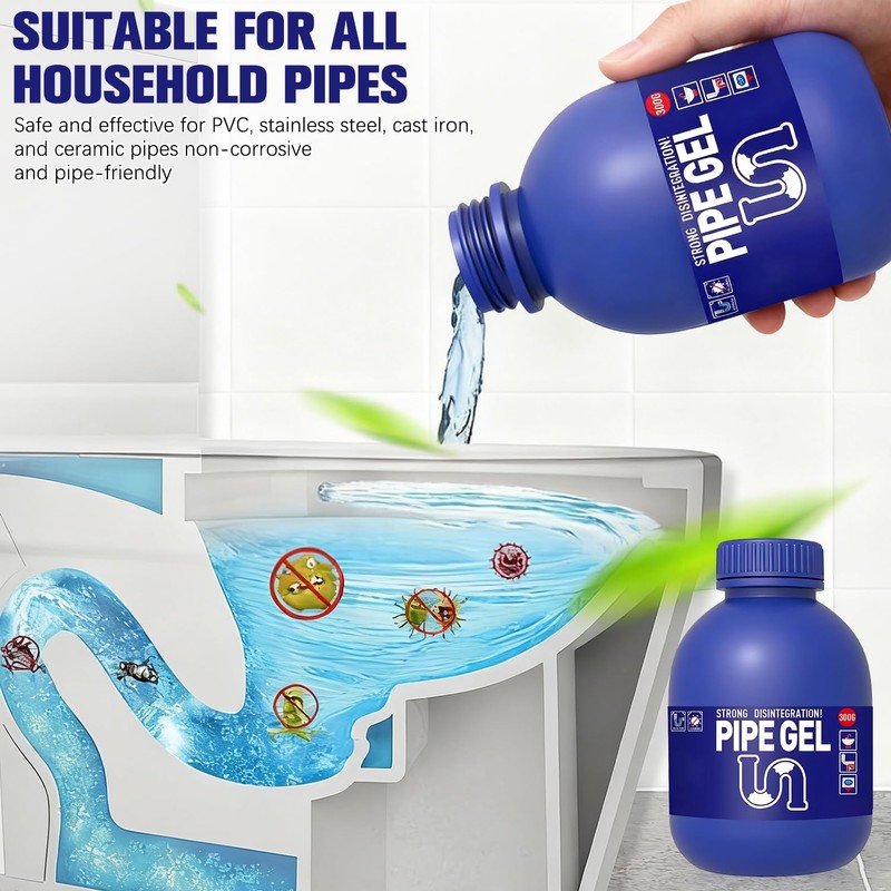 Pipe Bobo Drain Cleaner 10.6OZ, Professional-Grade Drain Clog Remover for