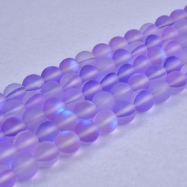 Asingeloo - 60 cuentas espaciadoras redondas redondas de titanio mate de 6 mm, color morado y morado