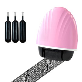 Identity Protector Roller, Social Security Card Protector, Confidential Stamp Help Safeguard Your Personal Information- Pink with 3 Refills