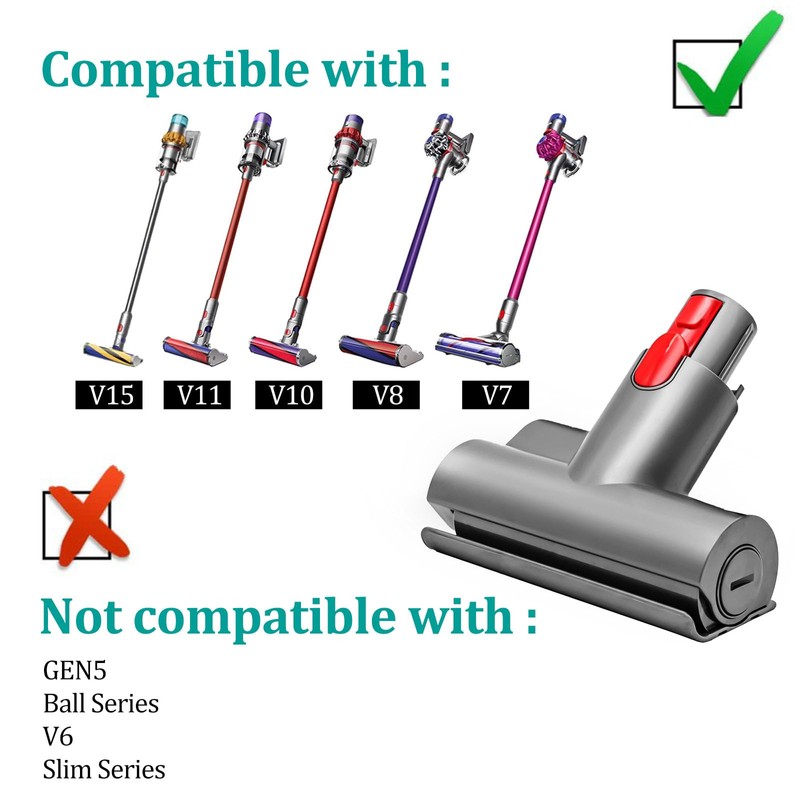 PCOMBEU For Dyson Mattress Tool, Upholstery Cordless Vacuum Attachments with