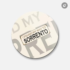 Unbranded Sorrento Retro Travel Tin Sign | 4'' X 4'' Round Decorative Magnet