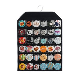 PACMAXI Wall Hanging Badge Button Pins Organizer Display Storage Stand, Enamel Pin Display Holder,hold Up To 36 Pins (Black)