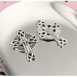 Fashion Jewelry CELTIC CROSS KNOT PAGAN IRISH Pendant on 925 Plate Sterling Silver 24" Necklace