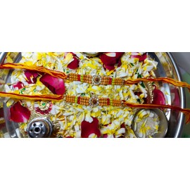 Pack of 2 Rakhi for Brother, Rakhi for Brother and Bhabhi | Bhaiya Bhabhi bracelet | Raksha Bandhan Rakhi I bracelet for family Raksha Bandhan Festival | Bracelet for men