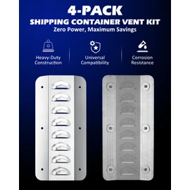 Shipping Container Vent, Cross Flow Ventilation, for Preventing Condensation and Excessive Heat, 4 Pack