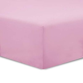 Vision Fitted sheet, 100% cotton, Pink, 160 x 200 cm