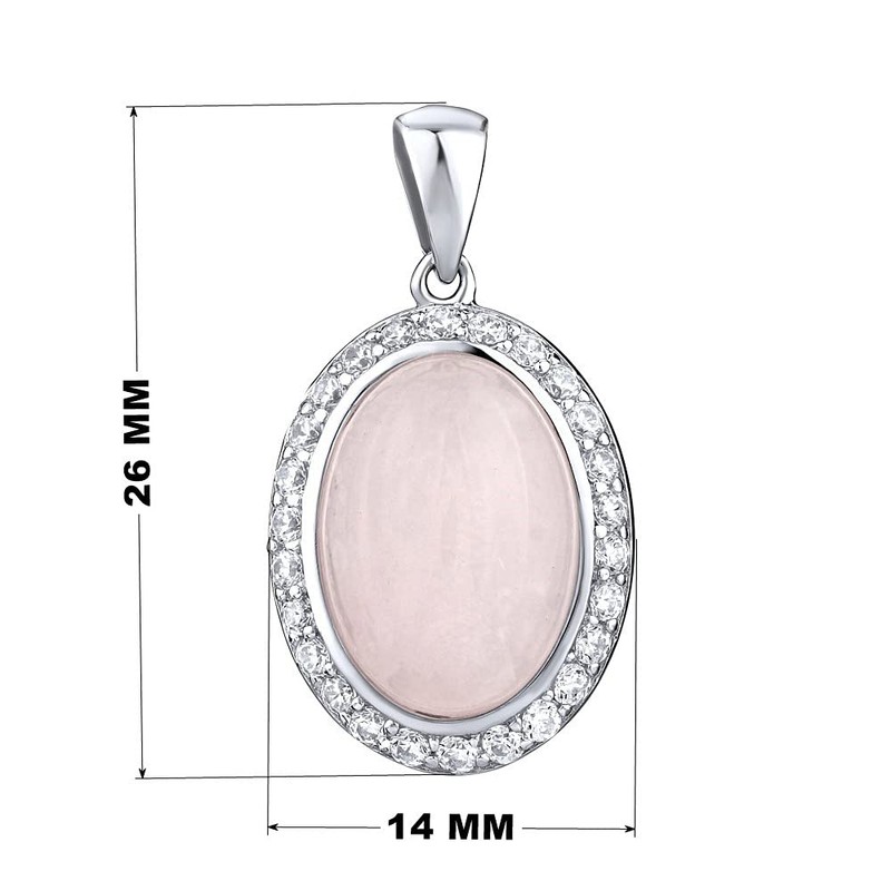 SILVEGO Women's Pendant 925 Sterling Silver with Natural Rose Quartz,