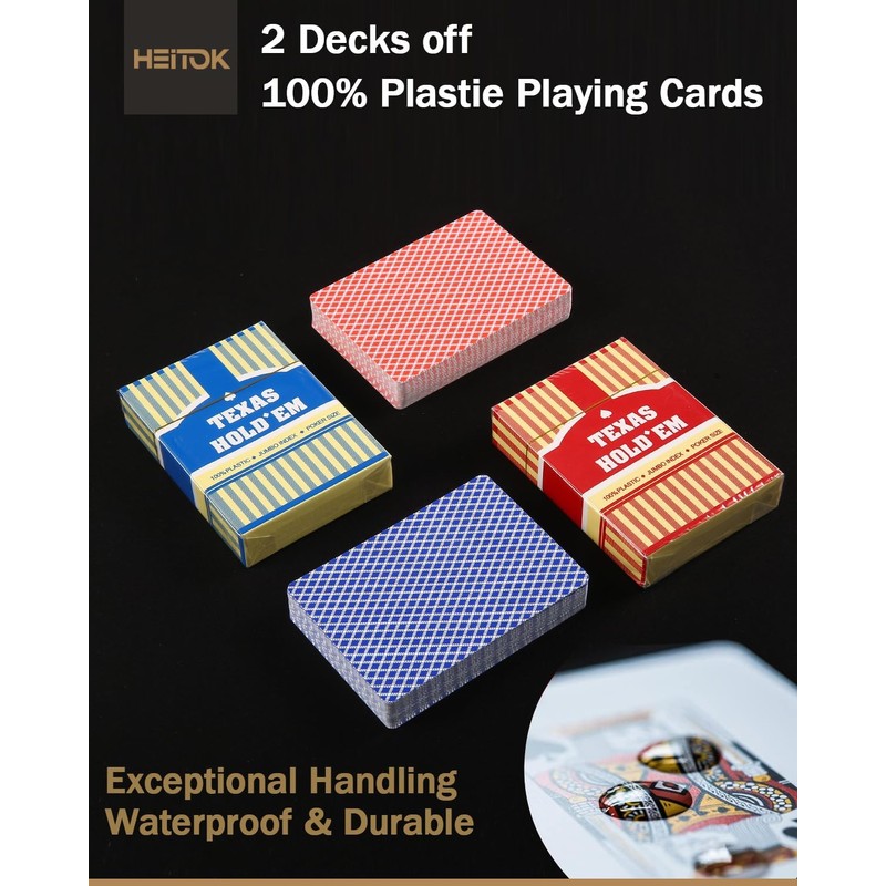 HEITOK Clay Poker Chip Set for Texas Holdem, 300pcs 14g