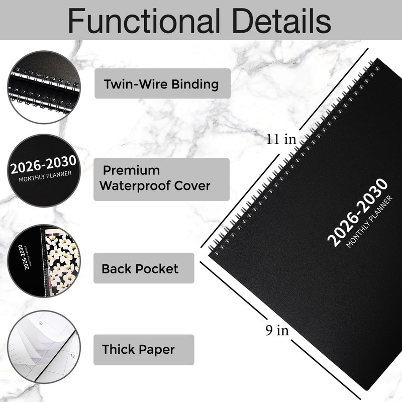 2026-2030 Monthly Planner - 5 Year Planner/Calendar 2026-2030, Jan 2026