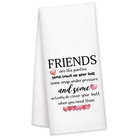 WUUCKOO Friends Kitchen Towel, Warm Birthday Tea Towel, Housewarming Gifts for Mom, Sister, BFF, Neighbor
