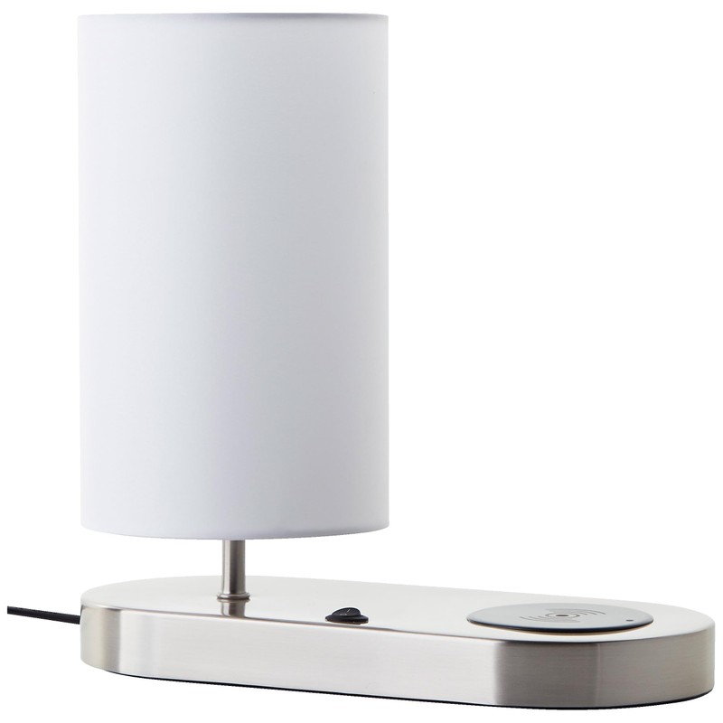 Lightbox Table Lamp with Wireless Charging & Fabric Lamp Shade,