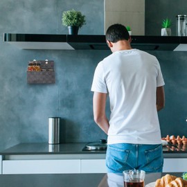 Relaxdays Hanging Storage Basket Organizer Bathroom Hallway Bedroom Hanging Storage H20xW25xD15cm Grey 1pc